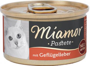 Miamor Katzenzarte Fleischpastete - Geflügel & Leber, Dose 85 g